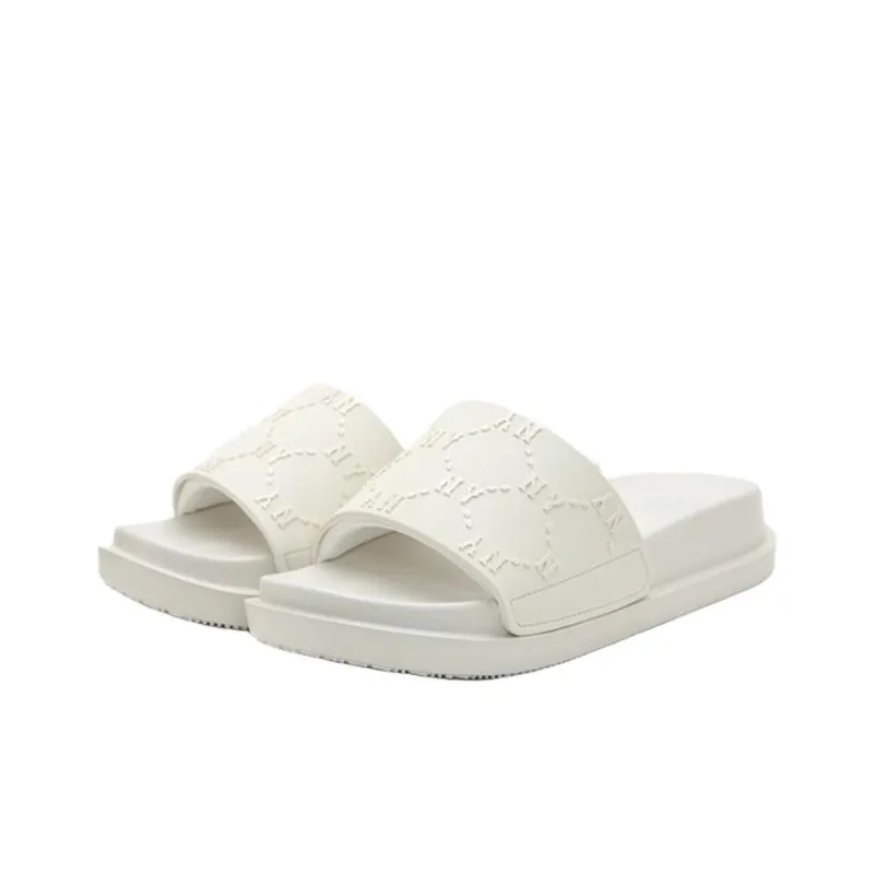 MLB New York Yankees Slip Resistant Abrasion Resistant Slide Slippers Unisex White-2