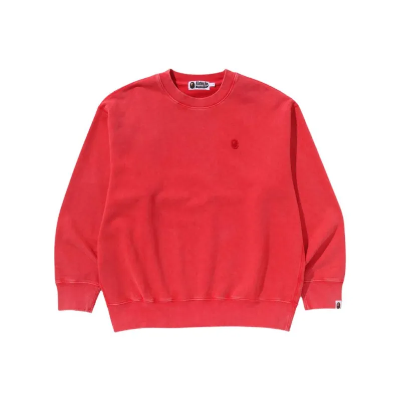 Bape Garment Dye One Point Relaxed Fit Crewneck Sweatshirt-2
