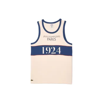 LACOSTE Olympic Co branded Edition Tank Tops Men Beige