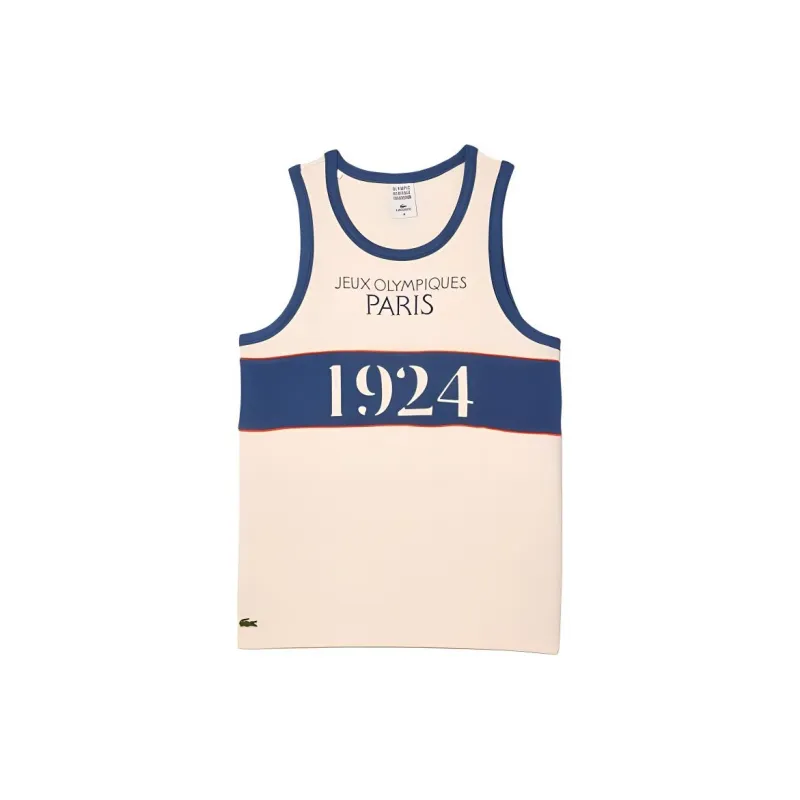 LACOSTE Olympic Co branded Edition Tank Tops Men Beige-0