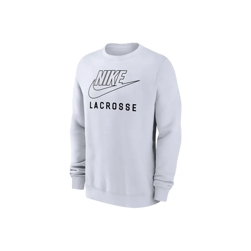 Nike Swoosh Club Fleece Men's Lacrosse Pullover Crew Neck Sweatshirt-0