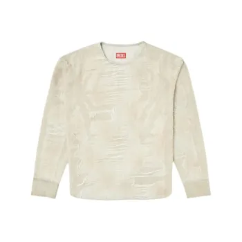 DIESEL D Just Fsg1 Distressed Jacquard Denim Sweatshirt