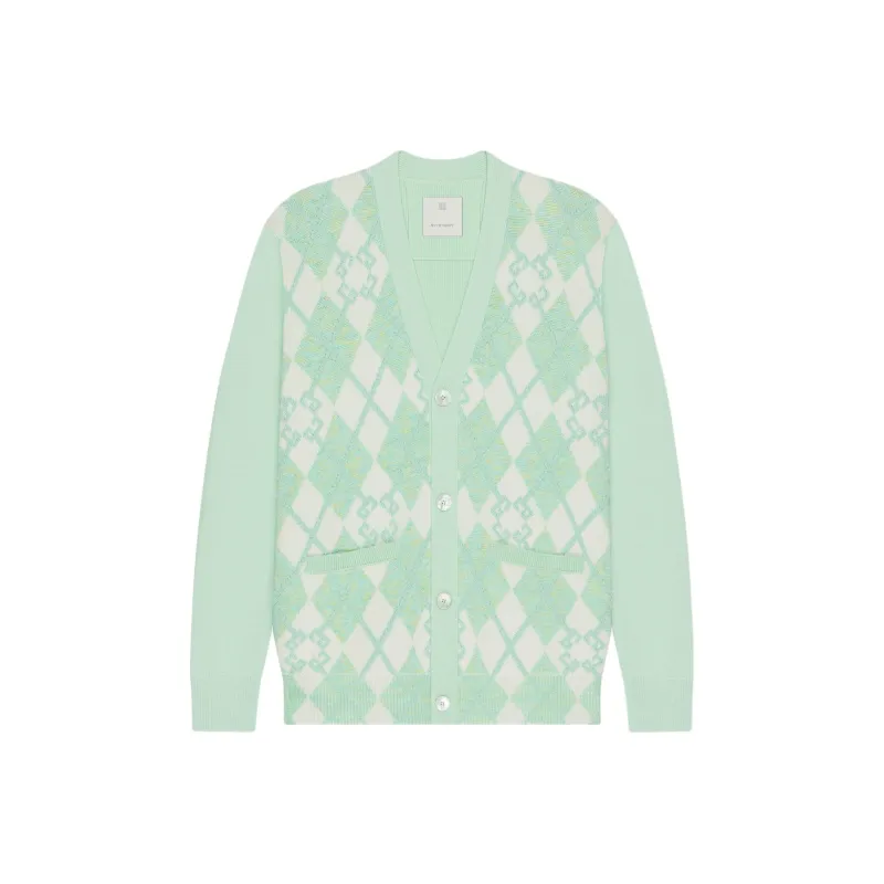 Givenchy Monogram 72 Argyle Knit Cardigan-0