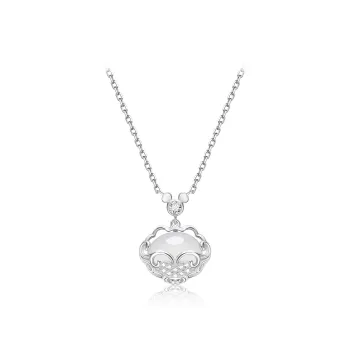 Disney 925 Sterling Silver Collarbone Chain Necklace Women's Gold/Silver Gift Box Set