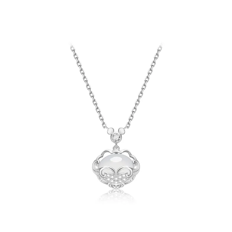 Disney 925 Sterling Silver Collarbone Chain Necklace Women's Gold/Silver Gift Box Set-6