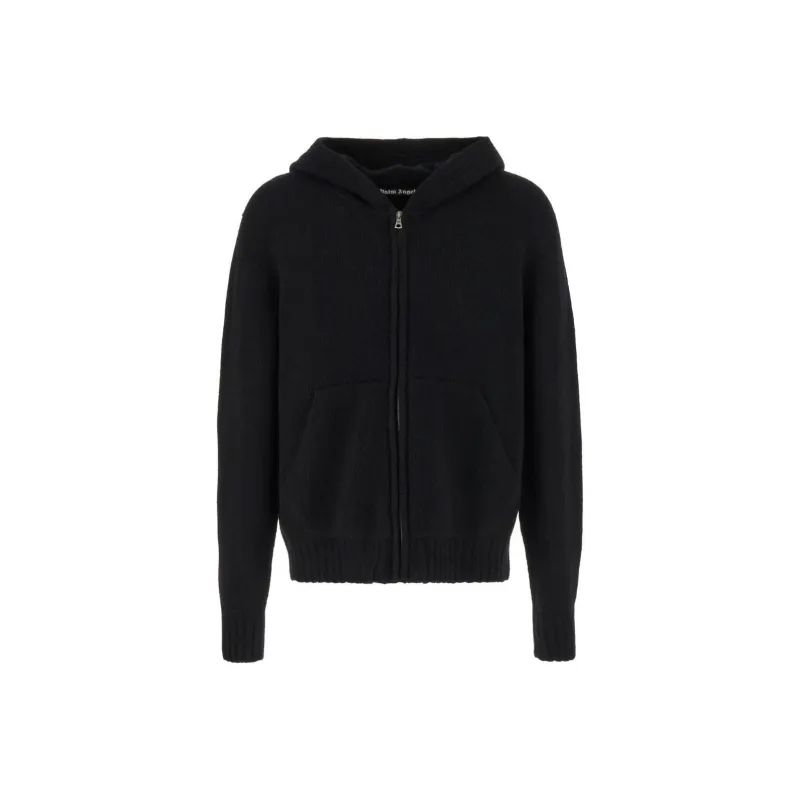 PALM ANGELS Logo intarsia Zip Hoodie-0