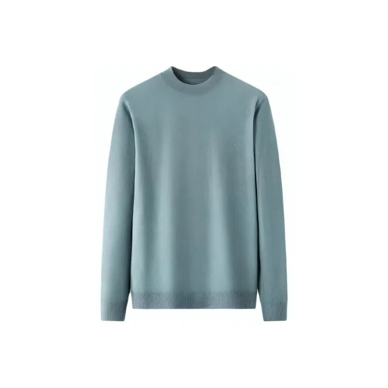 Red Bean Solid Color Crew Neck Pullover Sweater Men's-6