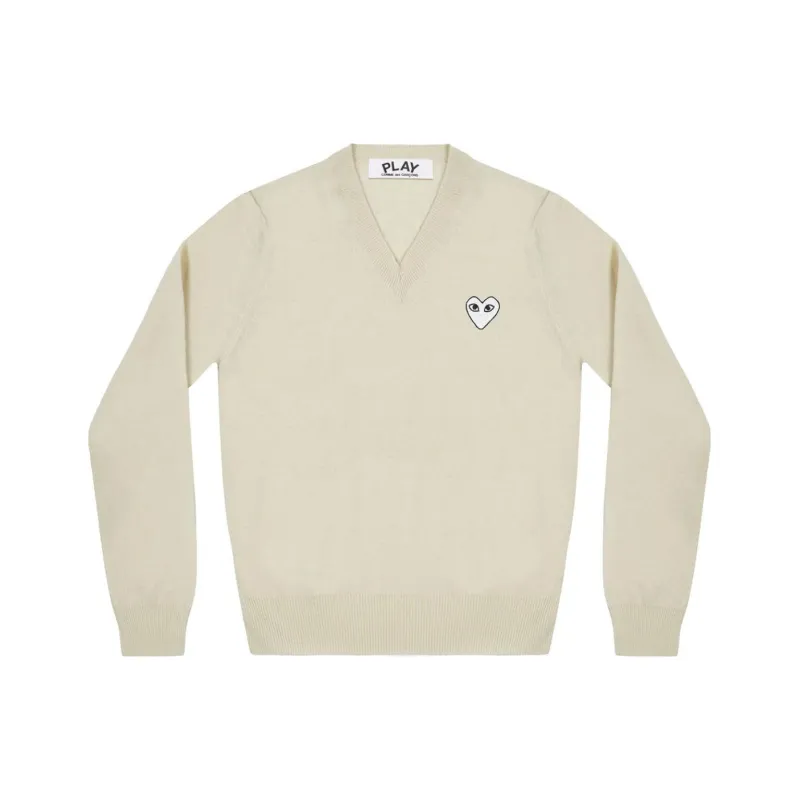 CDG Play Sweaters Men White-0