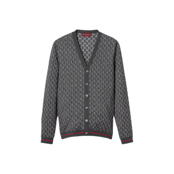 GUCCI Monogrammed Button Up Cardigan