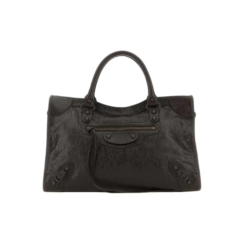 Balenciaga Le City Leather Tote Bag, Shopping Bag, Shoulder Bag, Handbag Medium Size Women's Dark Coffee-0