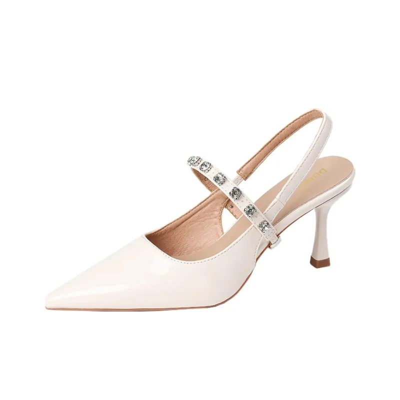 Dunnu Slim Heel High Heels 7CM Women's Nude-28