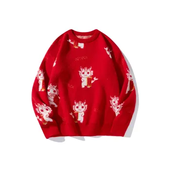 BEENTRILL Year Of The Dragon Series Sweaters Unisex Red