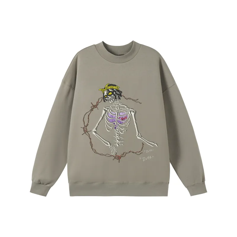 *EVAE+MOB Dreadlocks Model Skull Collection Sweatshirt Unisex-18