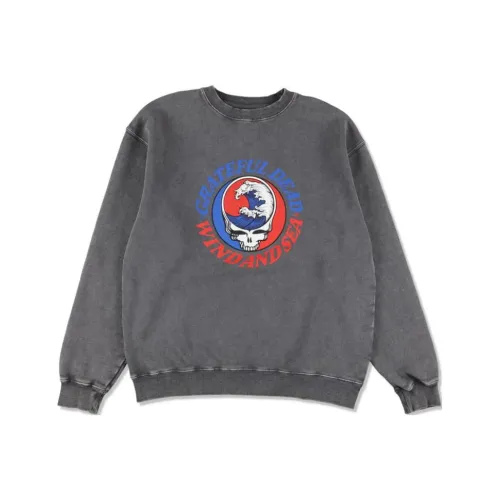 Thisisneverthat X Grateful Dead T Shirts Unisex Gray Blue SS25 Grateful Dead X WDS Sulfer Sweatshirt Unisex Charcoal Gray