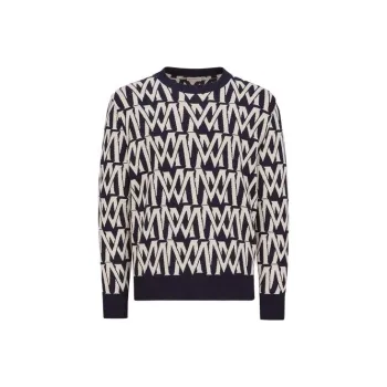 Moncler Monogram Jacquard Crew Neck Jumper
