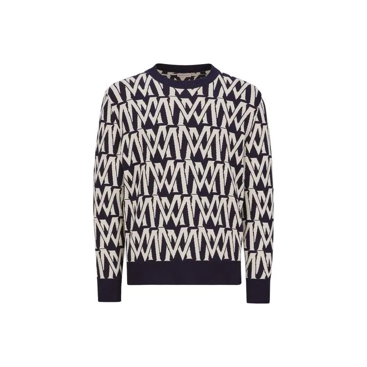 Moncler Monogram Jacquard Crew Neck Jumper-0
