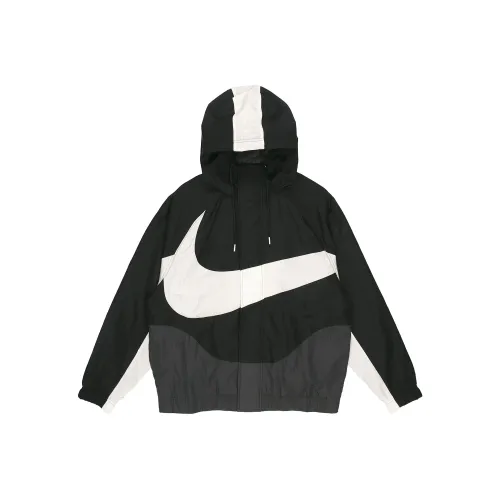 Nike Sportswear Swoosh Hooded Woven Large Logo Jacket Black