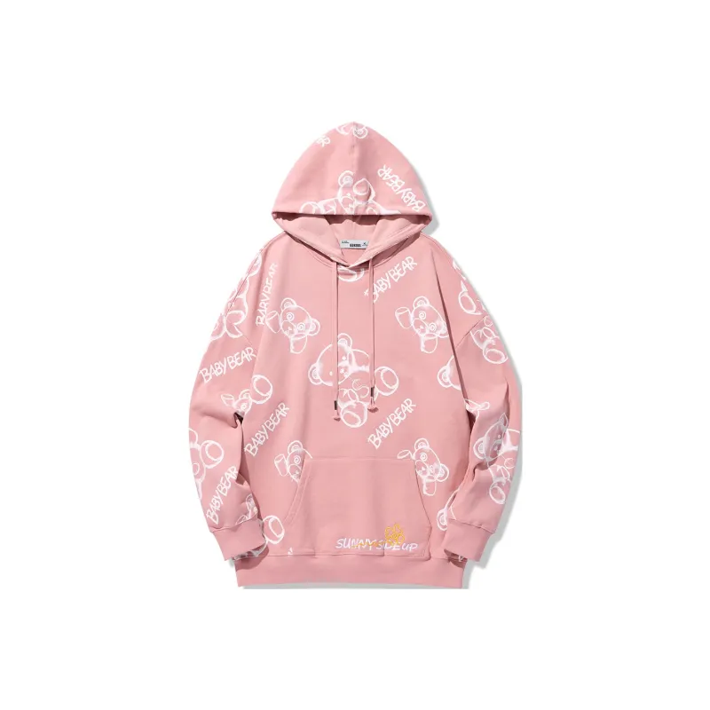 GUKUUL All Over Print Cartoon Bear Loose Fit Hoodie Unisex-2