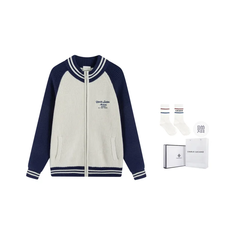 Charlie Luciano Knitwear Unisex White Blue-0