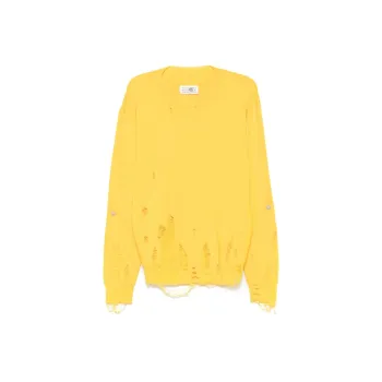 MM6 Maison Margiela Drop Shoulder Distressed Jumper