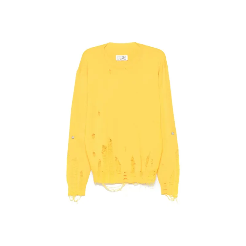 MM6 Maison Margiela Drop Shoulder Distressed Jumper-0