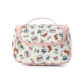 Sanrio Hello Kitty Canvas Makeup Bag Women's Blue
