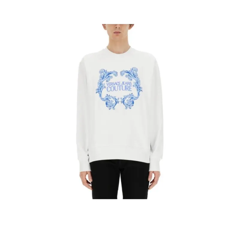VERSACE Logo print Cotton Sweatshirt-0