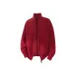[Knitted Fabric Cardigan]Burgundy (Solid Color)