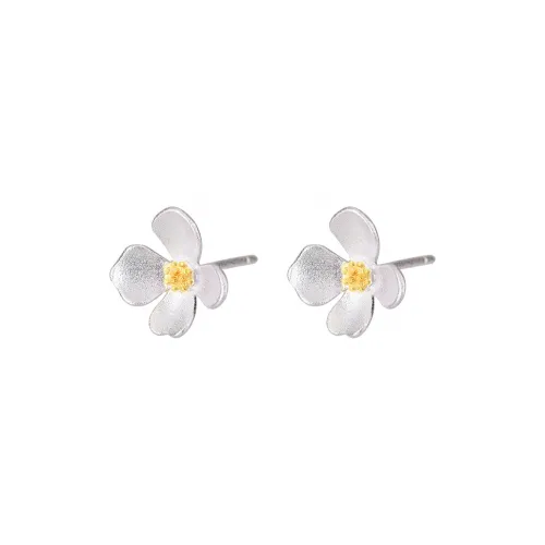 PHOENIXSILY 999 Fine Silver Stud Earrings Women's