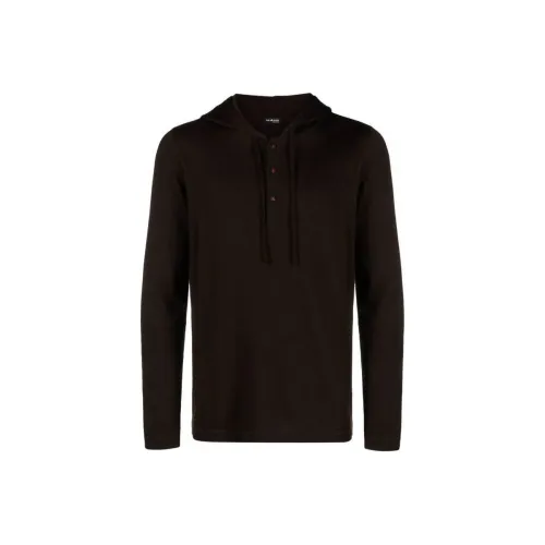 KITON Button up Fine knit Hooded Jumper