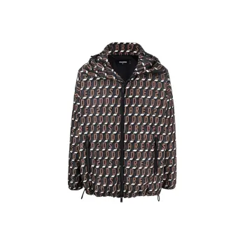 DSQUARED 2 Allover Logo Printed Windbreaker Jacket