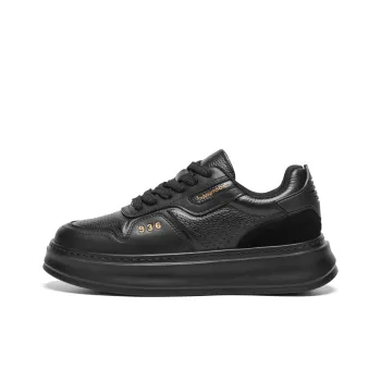 Meixi Breathable Height Increase Low Top Skateboard Shoes Men's Black