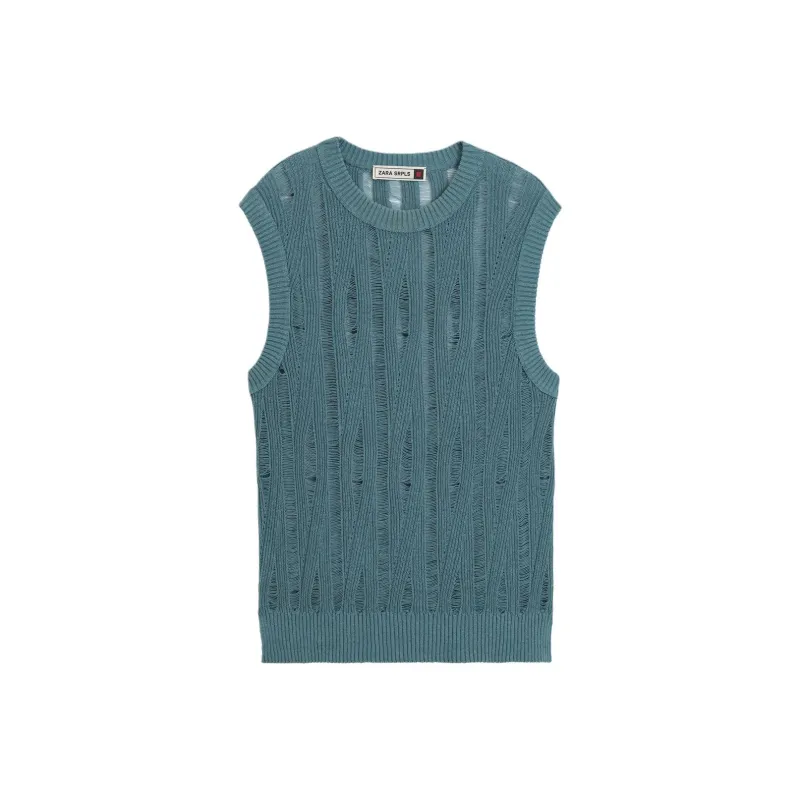 ZARA Tank Tops Men's Light Blue-0