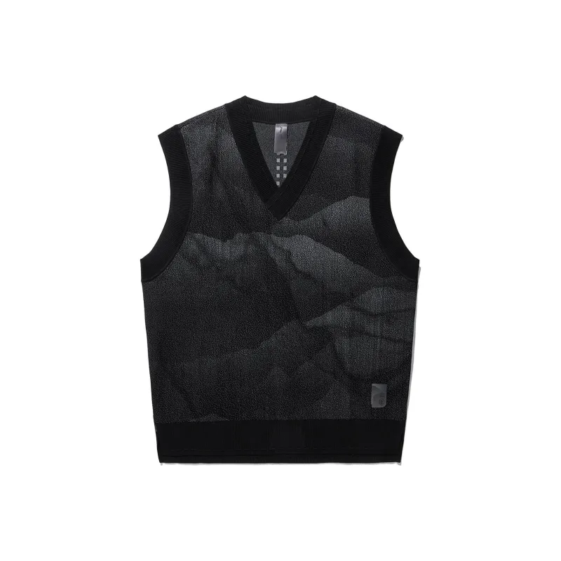 LiNing x CHENGLONG,LIANMINGKUAN Knitwear Men's Black Shadow Gray Jacquard-0