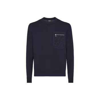FENDI Logo Detailed Crewneck Sweater