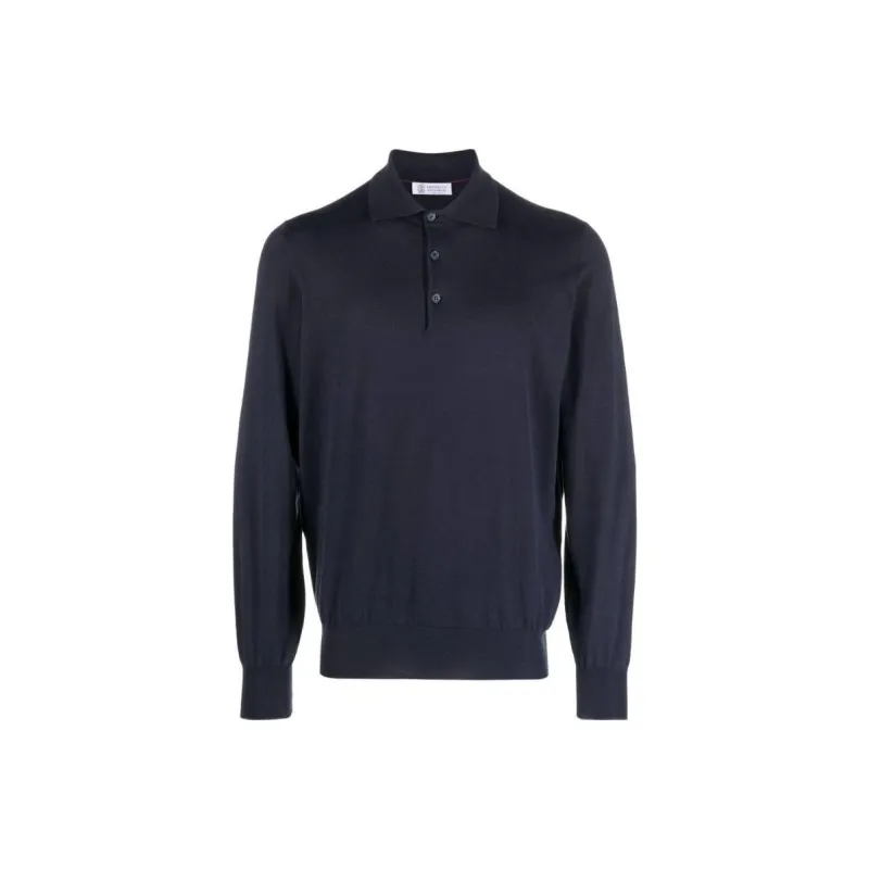 Brunello Cucinelli Long Sleeved Knitted Polo Shirt-0