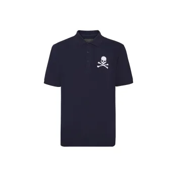 PHILIPP PLEIN Skull & Bones Embroidered Cotton Polo Shirt