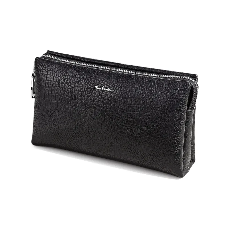 PIERRE CARDIN Cow Leather Clutch Men's Black-0