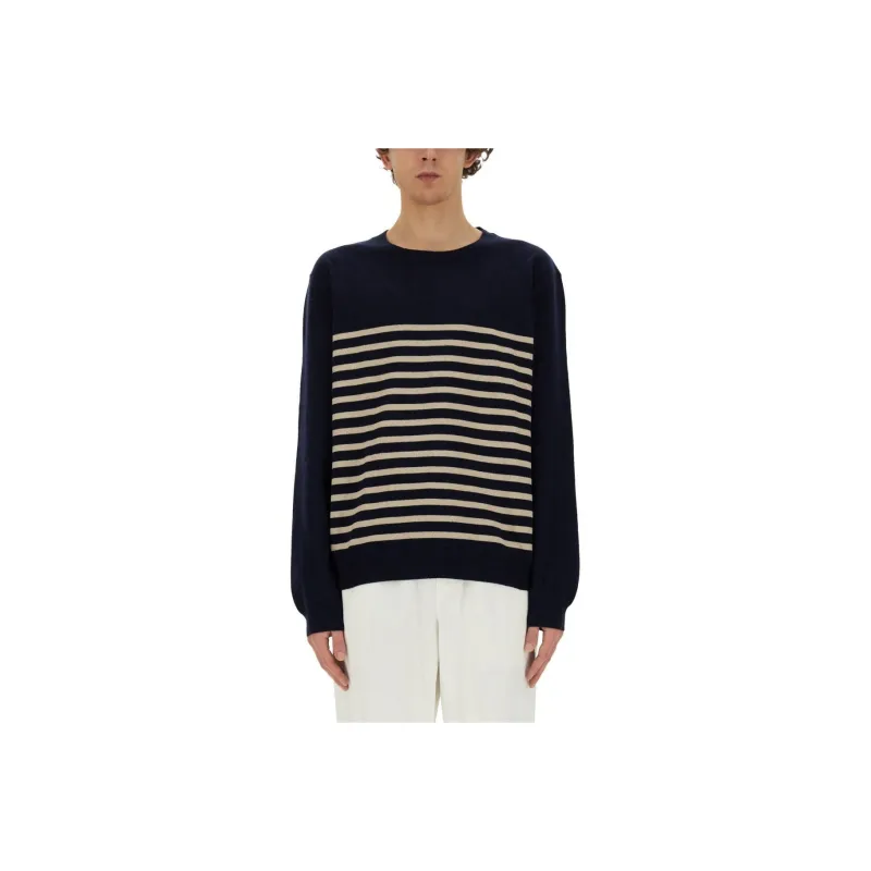 A.P.C Mattew Striped Crewneck Knitted Jumper-0