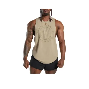 GYMSHARK LEGACY DROP ARM TANK Tank Tops Men's Desert Beige
