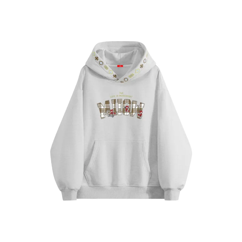 MIIOW Trend Party Series Sweatshirt Unisex White Heather Gray-0