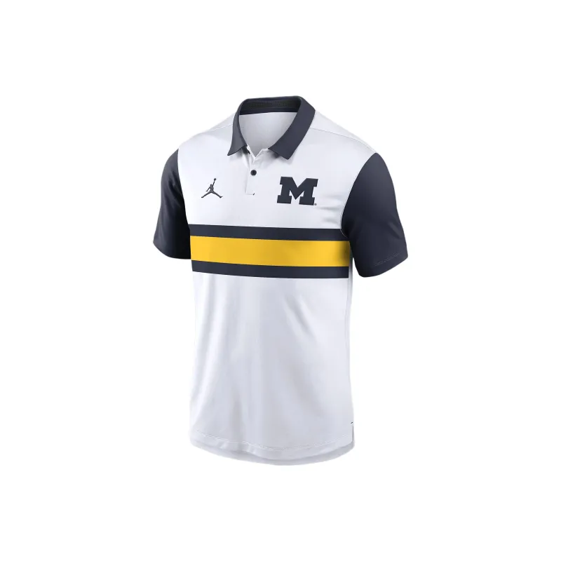 JORDAN Michigan Wolverines Primetime Campus Vapor Men's JORDAN Dri FIT College Polo-0