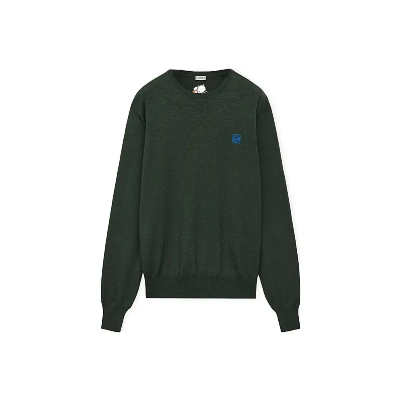 LOEWE SS24 Sweater Men's Dark Khaki Green-0