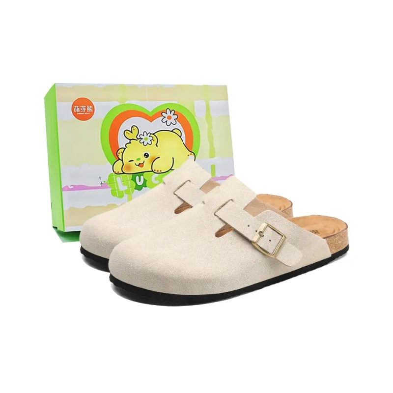 Budding Bear Cork Sole Quiet Odor Resistant Abrasion Resistant Slip Resistant Closed Toe Slippers Unisex-12