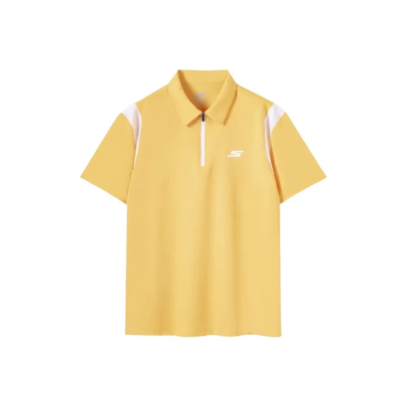 Skechers Polo Shirt Men's Mango Yellow & White-0