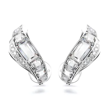 Swarovski Brass Earrings Women's Silver