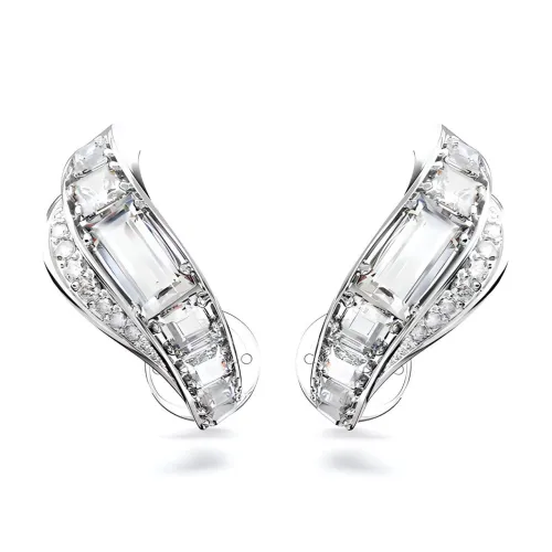 Swarovski Brass Earrings Women's Silver