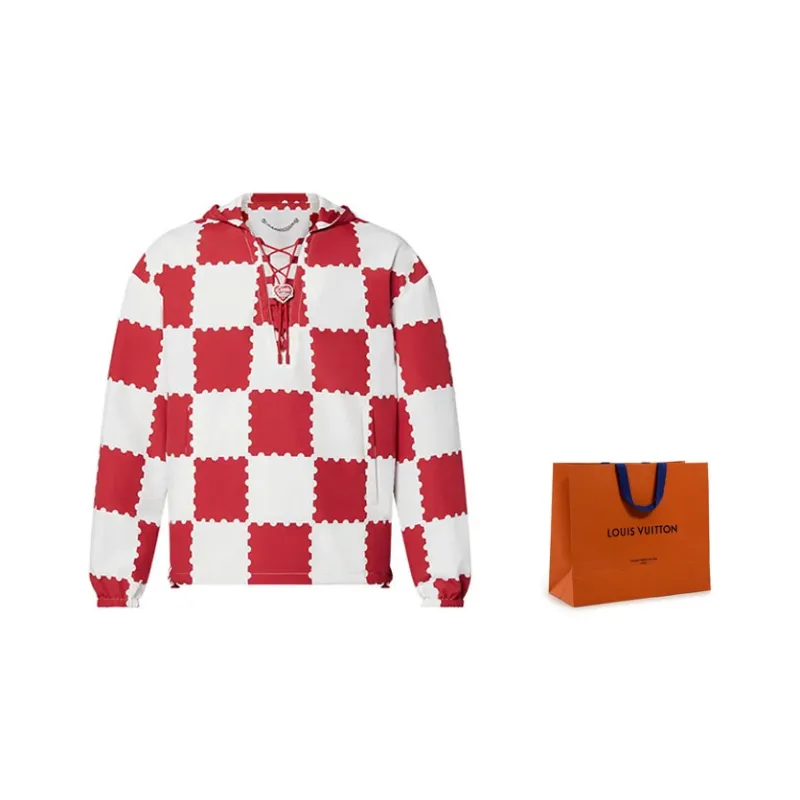 LOUIS VUITTON Jacket Men's Red White-7