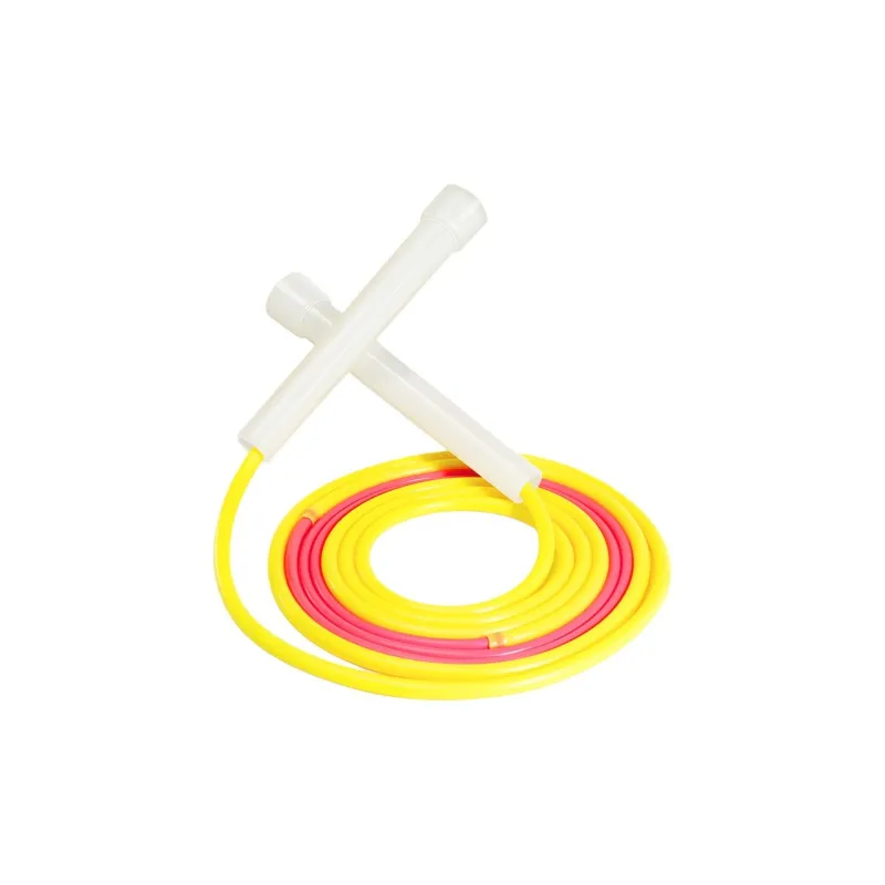 Sand Type Fitness Training Non Countable Jump Ropes Kids Rubber+PVC Rope, Plastic Controller Yellow Pink-2