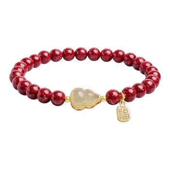 With The Heart Of The Jade Reconstructed Cinnabar Bracelets Women's